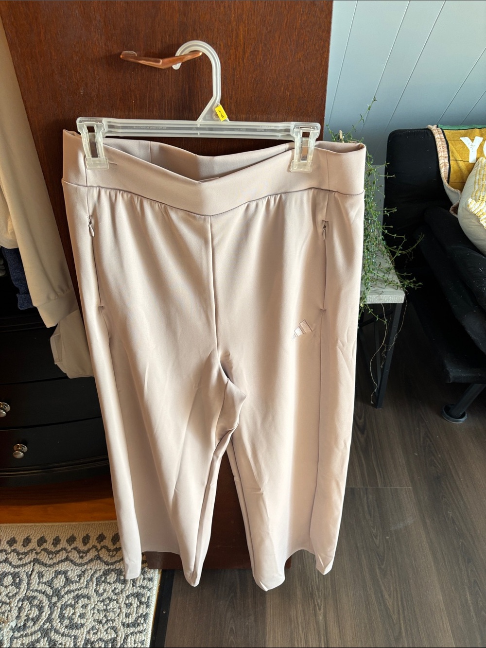 adidas Women’s Light Taupe Active Capris with V-Waist